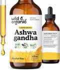 Wild &amp Organic Ashwagandha Drops - Mood Support &amp Positive Energy - 500 mg Ashwagandha for Women &amp Men - Add to Tea Liquid Extract for Relaxation - Non-GMO Sugar &amp Alcohol-Free Tinctu
