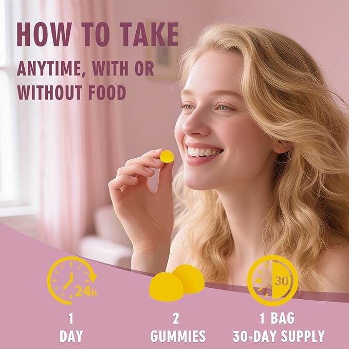Her Juicy Feminine Probiotics Gummies for Women | Tropical Pineapple Flavor | Supports pH Balance Gut &amp Immune Health | with Slippery Elm Prebiotics &amp Lactobacillus Blend | 60 Gummies (2)