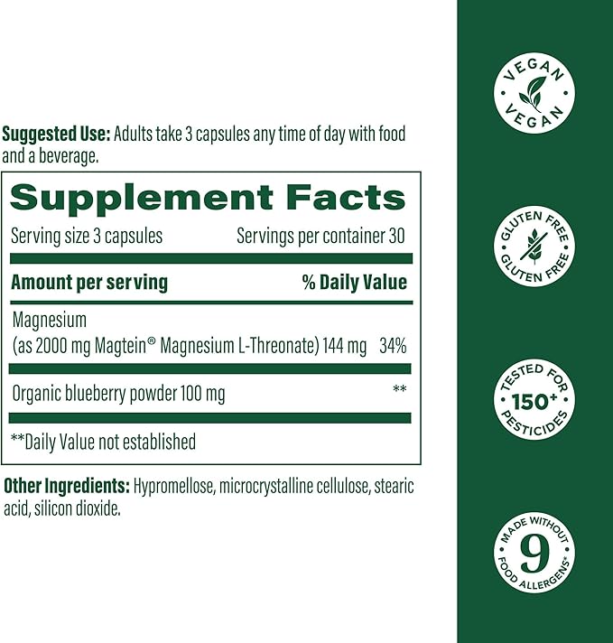 MegaFood Women's 55+ One Daily Multivitamin (90 Tablets) &amp Magtein Magnesium LThreonate (90 Capsules) Bundle - Supports Bones Energy &amp Immune System - Cognitive Support - Gluten Free &amp Ve