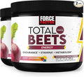 Total Beets Energy Drink Mix 2-Pack Superfood Beet Root Powder Nitrates to Boost Energy Support Circulation Blood Flow Nitric Oxide and Stamina Heart Health Supplement Force Factor 60 Servings
