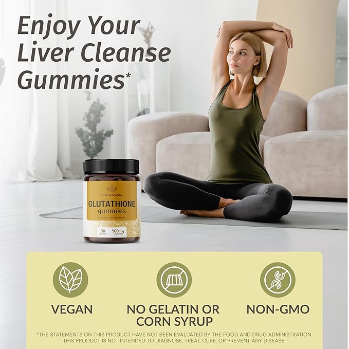 HERBAMAMA Milk Thistle and Glutathione Kit - Bundle of Milk Thistle Extract &amp 500 mg Reduced L-Glutathione Gummies - Vegan Non-GMO Alcohol-Free - 2 Pack