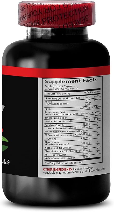 Pure Biotin for Hair Growth - Gray Hair Solution - Anti Gray Hair Women Saw Palmetto for Women Hair Loss biotin Vitamins for Hair Skin and Nails paba Supplement Gray Hair Pills 3 B 180 Caps