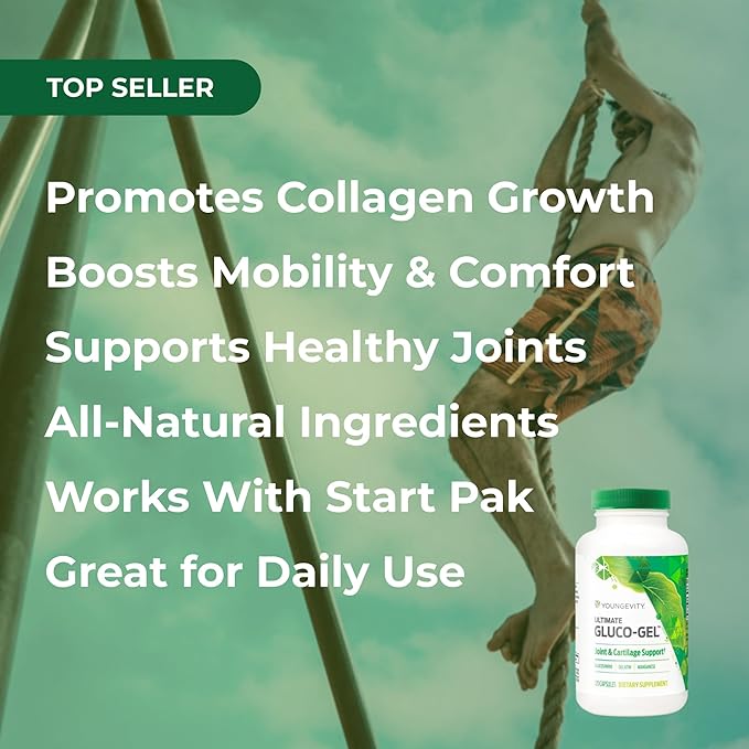 Youngevity Ultimate Gluco-Gel™ – Bone Support Supplement with Glucosamine Sulfate and Gelatin – 120 Capsules