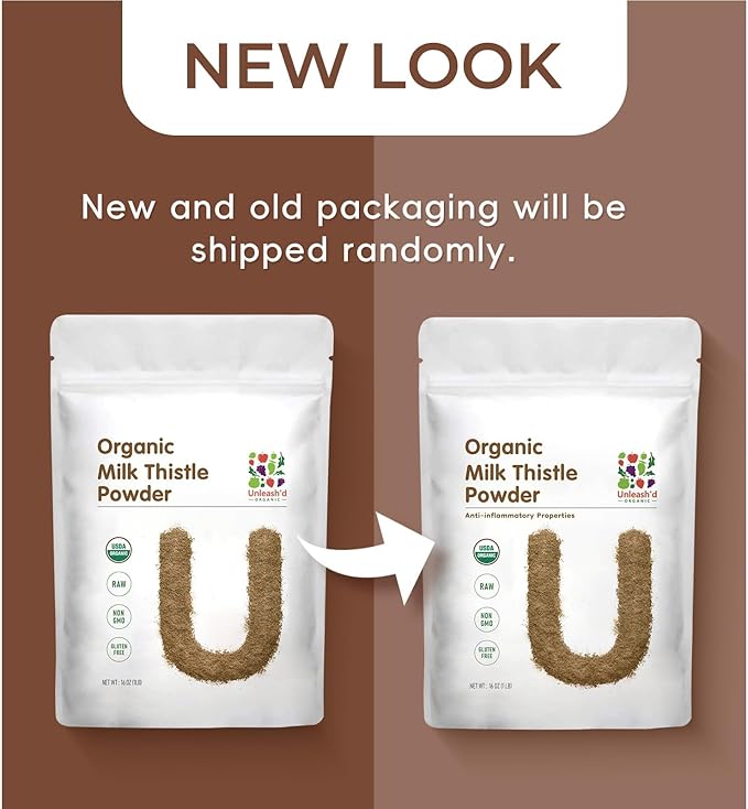 Unleash’d Organic Milk Thistle Powder 16oz – 100% Pure Rich in Silymarin &amp Antioxidants Supports Liver and Immune Health