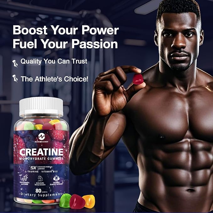 Creatine Monohydrate Gummies 5000mg with L-Carnitine &amp Taurine Flavored Creatine for Women and Men with Mixfruit Taste Pre Workout Gummies - 160pcs(2 Pack)