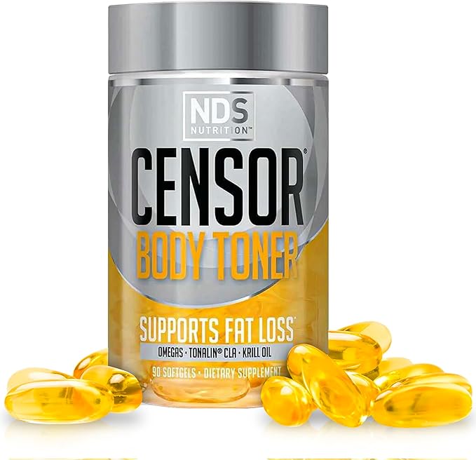 NDS Nutrition Censor - Fat Loss and Body Toner with CLA Fish Oil Safflower and Omega 3-6-9 Blend - Dietary Supplement for Improved Energy and Health (90 Softgels)