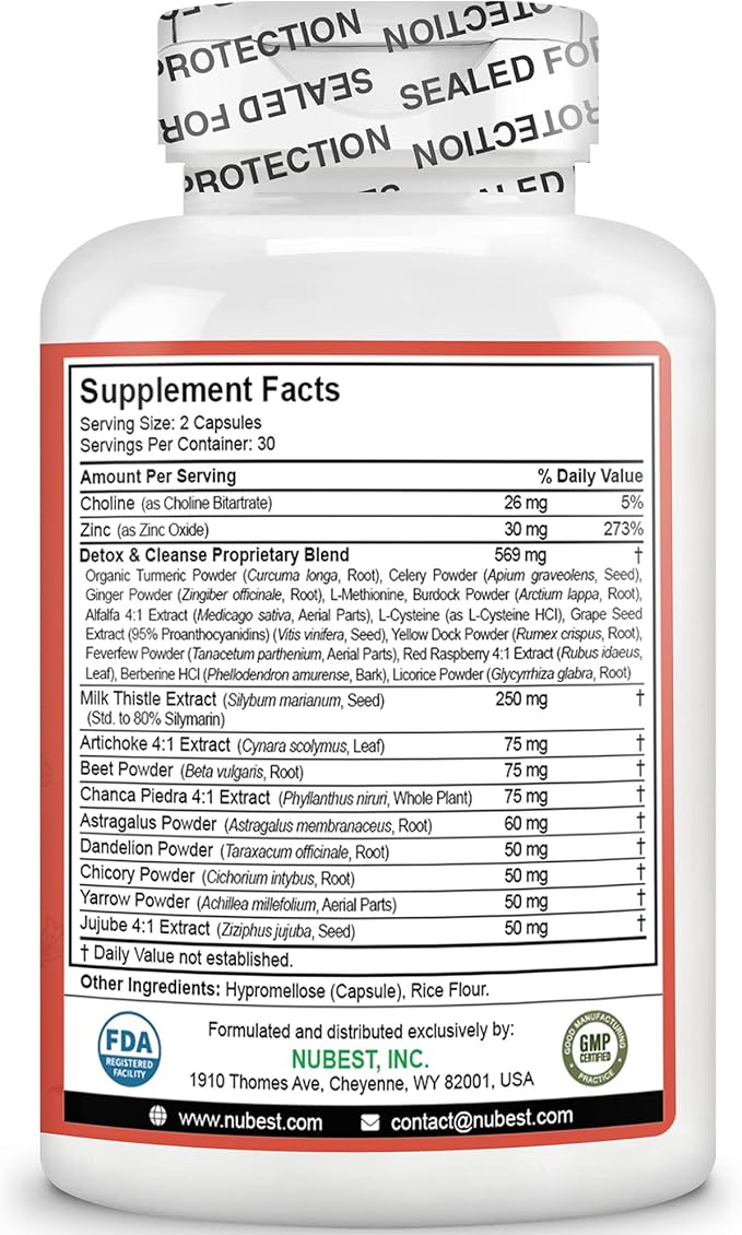 LiverTox - Advanced Liver Detox &amp Cleanse Formula - Herbal Liver Support with Milk Thistle Turmeric Artichoke Dandelion Beet &amp Zinc Helps Liver Function &amp Digestion | Pack 2