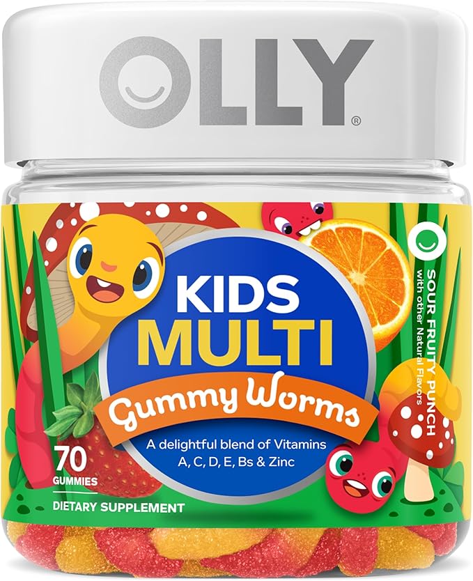 OLLY Kids Immunity Gummy Immune Support Wellmune Elderberry Vitamin C Zinc &amp Kids Multivitamin Gummy Worms Overall Health and Immune Support Vitamins and Minerals A C D
