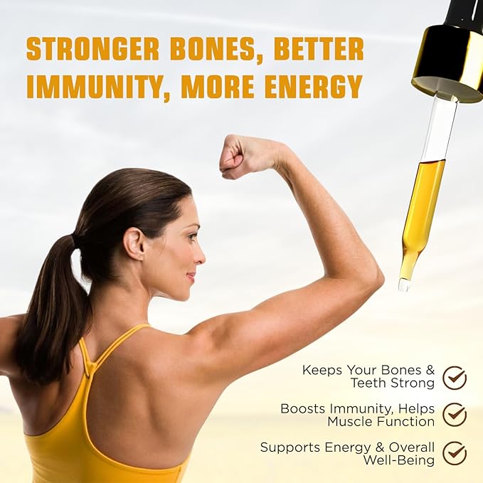 Nivagen Vitamin D2 Liquid Drops 8000 USP (Ergocalciferol) | 400 IU per Serving | 2 Drops Once Daily | 1200 Servings 60ml (2 fl. oz) | Faster Absorption | Bone Muscle &amp Immune Support | Made in