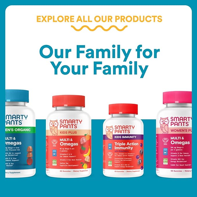SmartyPants Teen Guy Multivitamin Gummies Omega 3 (DHA/EPA) Vitamin D3 C Vitamin B12 B6 A K &amp Zinc Folate Gluten Free Fruit Flavor 60 Count (30 Day Supply)