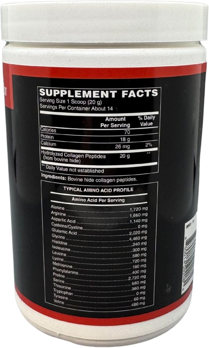 TOUGH-N-TONE Collagen Peptides Powder – Grass-Fed 280g | 20g Protein per Serving Unflavored Non-GMO Gluten-Free Dairy-Free No Sweeteners or Fillers – Supports Skin Hair &amp Digestive Health