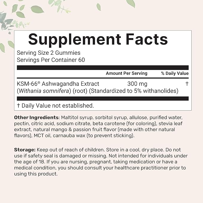 Micro Ingredients KSM-66 Ashwagandha Gummies &amp Vitamin D3 10000IU + K2 Softgel | Bundle | Sugar-Free Mango Passion Fruit | Highly Bioavailable Root Extract | D &amp K Sunshine Vitamins + Coconut