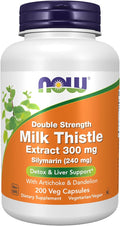 NOW Foods 2 Pack Silymarin Milk Thistle Extract with Artichoke &amp Dandelion Double Strength 300 mg 200 Veg Caps