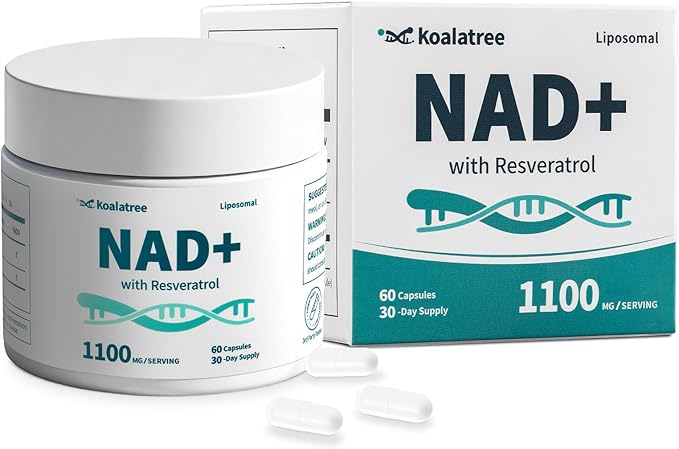Liposomal NAD+ Supplement - 1100mg NAD Plus with Trans-Resveratrol - Support Cellular Health Skin Energy &amp Anti Aging for Women and Men - 30 Servings