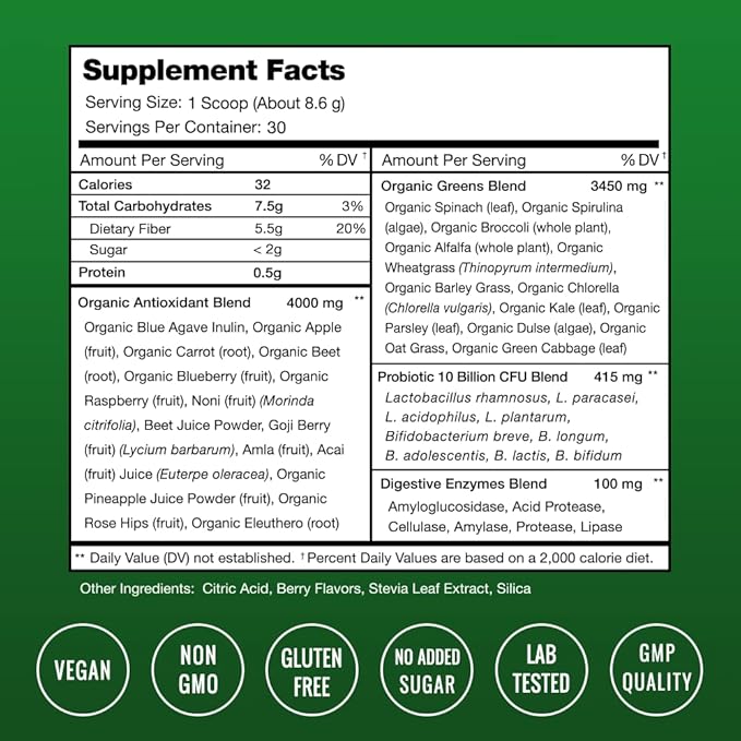 NutraChamps Super Greens Powder and Collagen Peptides Powder Bundle