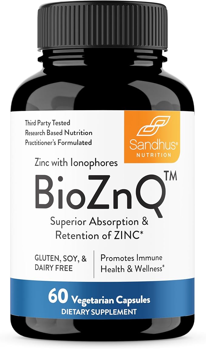Sandhu's Zinc Supplement with Ionophores with Superior Absorption &amp Quercetin with Bromelain 1000mg Per Serving Bioflavonoids Supplement Complex| Supports Immune &amp Respiratory Health