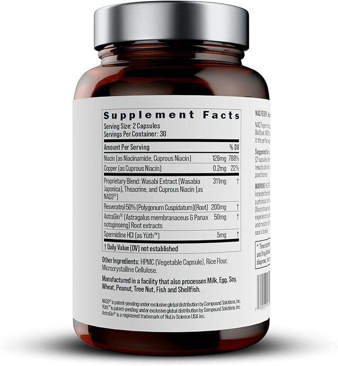 BIOSTACK NAD Regen (30 Days Supply) - Advanced NAD+ Supplement with NAD3 Yüth Spermidine Resveratrol Niacinamide | NMNH Alternative | Anti Aging Longevity &amp Cellular Health Vitamin B3 Complex
