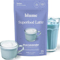 Blume Blue Lavender Superfood Latte Powder – Organic Lavender Tea Powder Blue Spirulina Blue Butterfly Pea Flower Tea Chamomile Coconut Milk - Caffeine Free Vegan 1g Sugar - 25 Servings