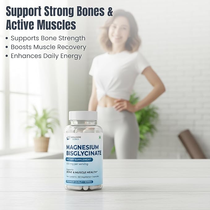 Magnesium Bisglycinate – 60 Vegan Capsules – 650 mg per Serving – Supports Relaxation Muscle &amp Nerve Function – Non-GMO Soy-Free – Third-Party Lab Tested Dietary Supplement