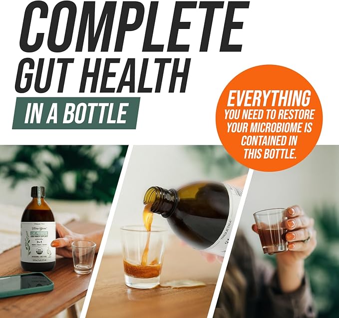 Flora Biome - Live Probiotic Prebiotic &amp Postbiotic – Organic Live-Culture – 10 Probiotic Strains 18 Fermented Herbs - Complete Gut Health &amp Microbiome Optimizer (16 oz)