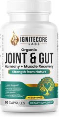 Organic Joint &amp Gut Harmony – Turmeric Ginger Collagen Magnesium &amp Probiotics Blend – Plant-Based Daily Supplement – 90 Vegetable Capsules Made for General Well-Being and Everyday Support