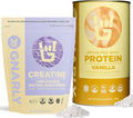 Gnarly Nutrition Creatine Powder Unflavored (16.05oz) and Gnarly Whey Grass-Fed Protein Supplement Vanilla (32.0oz)