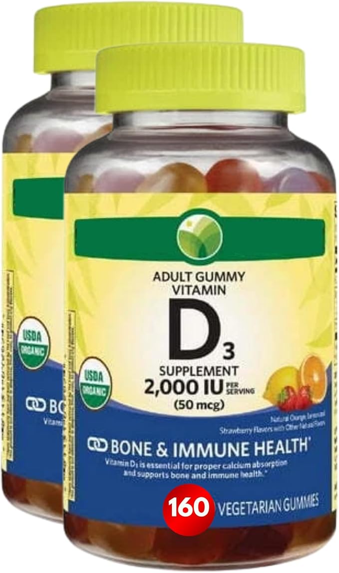 KP+ Vitamin D3 | Vitamin D3 Gummies 2000 IU | Bone &amp Immune Health Support | Vegetarian Gummies with Natural Flavors | 160 Count | (2)