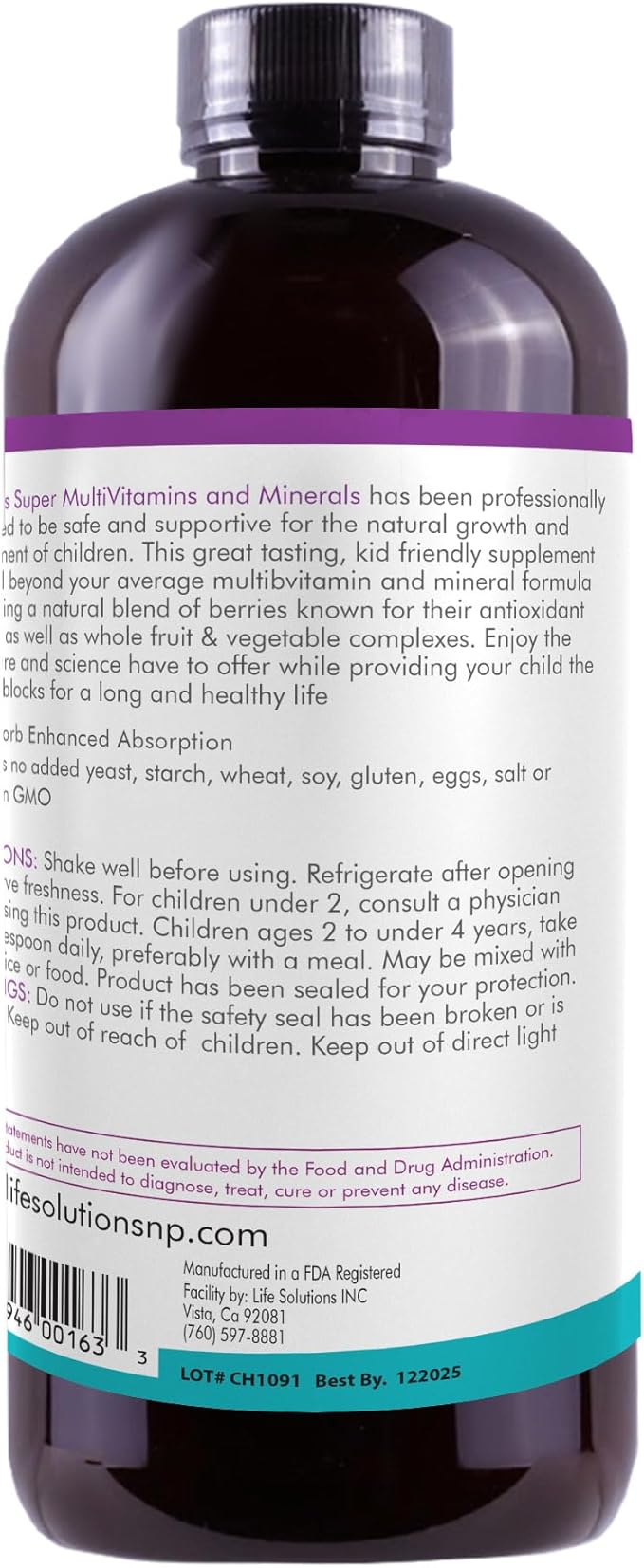 Children's Super MultiVitamins and Minerals | Professionally Formulated | Completely Natural | Liquid Dietary Supplement | 32 oz