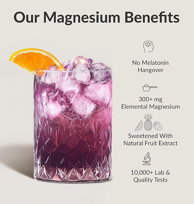 BIOptimizers Magnesium Breakthrough Drink - 8 Forms of Magnesium Electrolytes Sleep Health Stress Muscle Recovery Heart Support | Glycinate Citrate Malate - Fruit Punch