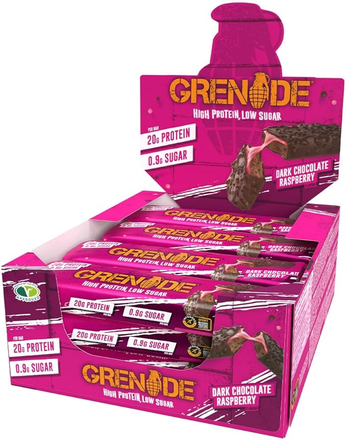 Grenade High Protein Bar - Dark Chocolate Raspberry 12 x 60 g
