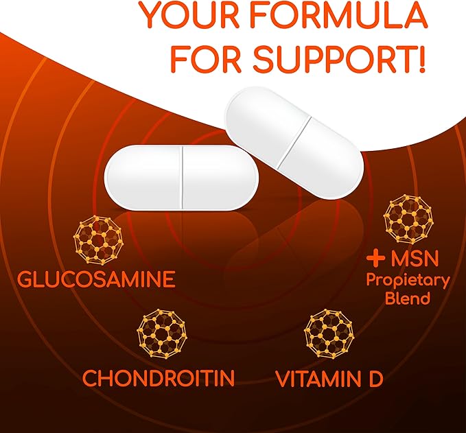 X Ray Dol Triple Action Joint Support Supplement with Glucosamine 1500mg Chondroitin 800mg MSM 750mg and 5X Vitamin D for Healthy Joints Bones &amp Cartilage - 60 Count per Bottle - 1 Pack