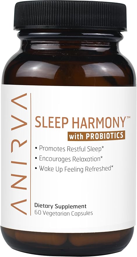 Sleep Harmony - Natural Sleep Supplement with Probiotics Magnesium Ashwagandha Chamomile GABA Melatonin - Non-Habit Forming Supplement for Relaxation Stress Relief Better Sleep Aid