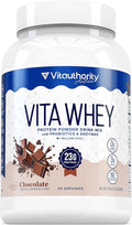 Vitauthority Whey Protein Powder for Women Whey Isolate Probiotics &amp Enzymes Supports Digestion Nutrient Absorption &amp Energy Post-Workout &amp Daily Nutrition Chocolate Flavored 30 Servings