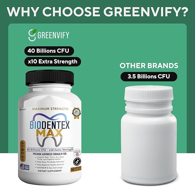 BioDentex Max Maximum Strength Probiotic Supplement 40 Billion CFU 60 Capsules with MAKTREK Bi-Pass Technology for Digestive Health Support (5)