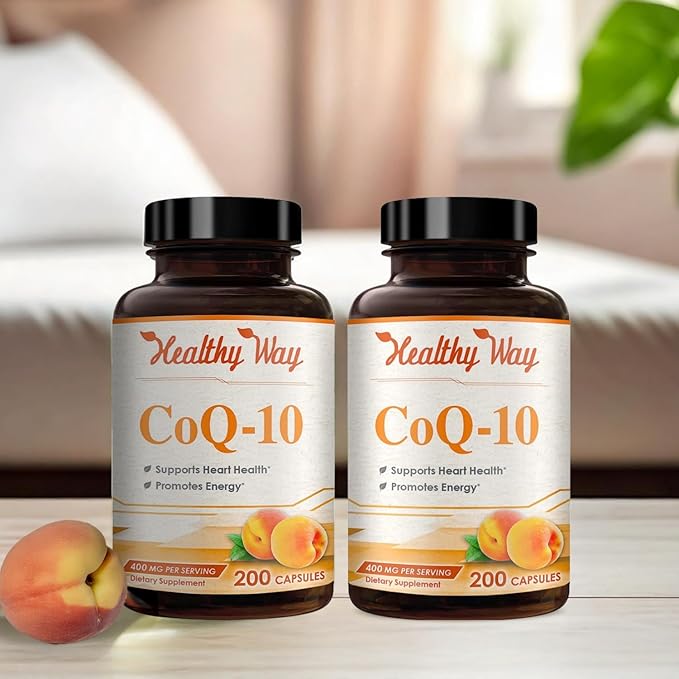 Coenzyme Q10 400mg CoQ10 Supplement - Once Daily Coq 10 400mg Powder Capsules for Healthy Heart Antioxidant and Energy Support - Non-GMO Quick Absorption Ubiquinone Q10 Coenzyme (200 Servings)