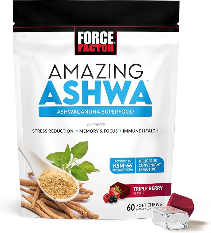 Force Factor Better Turmeric Joint Support Supplement for Extra Strength Joint Health &amp Amazing Ashwa for Stress Relief Memory Focus and Immune Support Health