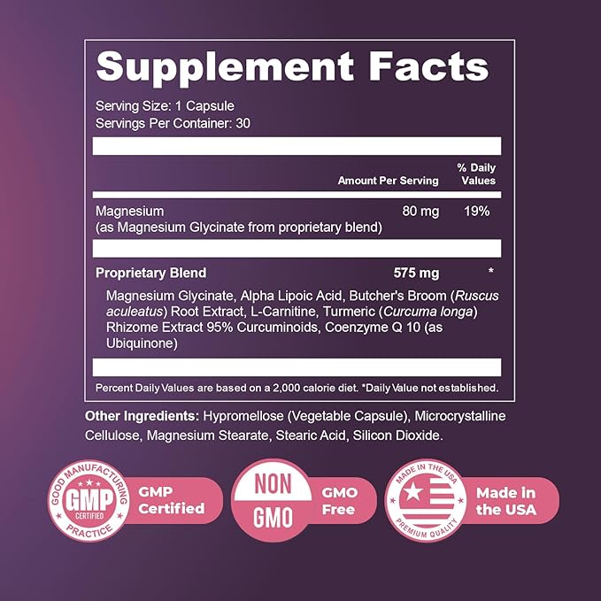 Presgera Capsules – Natural Daily Supplement with Magnesium Glycinate Turmeric Alpha Lipoic Acid &amp More – Made in USA Non-GMO Easy-to-Take – 30 Capsules 6 Month Supply
