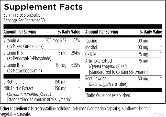 Designs for Health LV-GB Complex - Liver Detox Supplements for Gallbladder Support with Milk Thistle Artichoke Vitamins + Ox Bile - Supports Bile Flow + Toxin Elimination (90 Capsules)