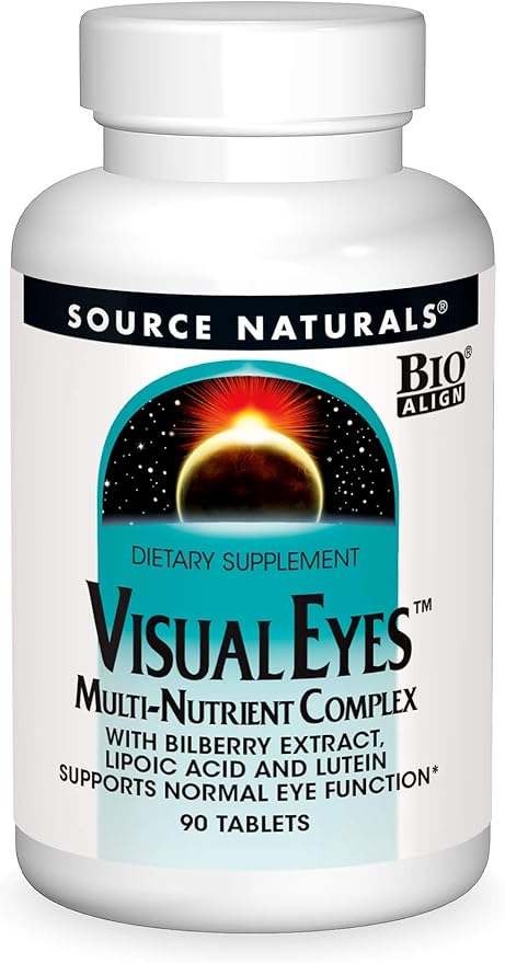 Source Naturals Visual Eyes Dietary Supplement - Multi-Nutrient Complex with Bilberry Extract Lipoic Acid and Lutein - 90 Tablets