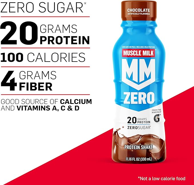 Muscle Milk Zero Protein Shake Chocolate 20g Protein Pack of 12 &amp Quest Nacho Cheese Protein Chips Pack of 12