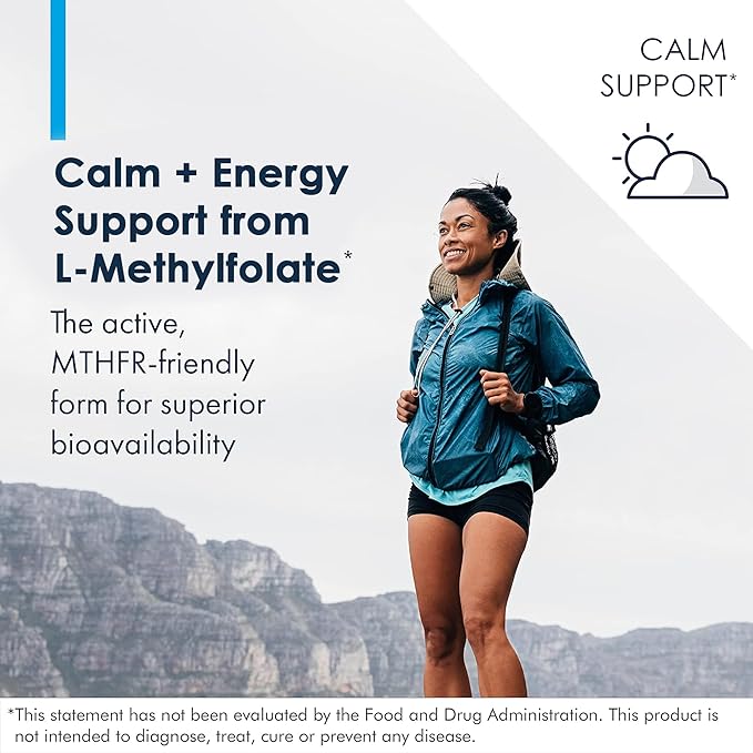 Metabolic Maintenance L-Methylfolate 10 mg - Supports a Healthy Mindset - Active Folate for Methylation Support &amp Biochemical Reactions - Highly Bioavailable - 90 Servings - 90 Capsules