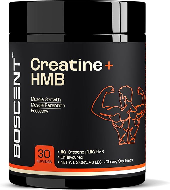 Creatine HMB Powder – 5g Creatine Monohydrate + 1500mg HMB + Vitamin D3 (500 IU) &amp Calcium – Muscle Growth Strength Recovery &amp Performance Support – Unflavored 30 Servings