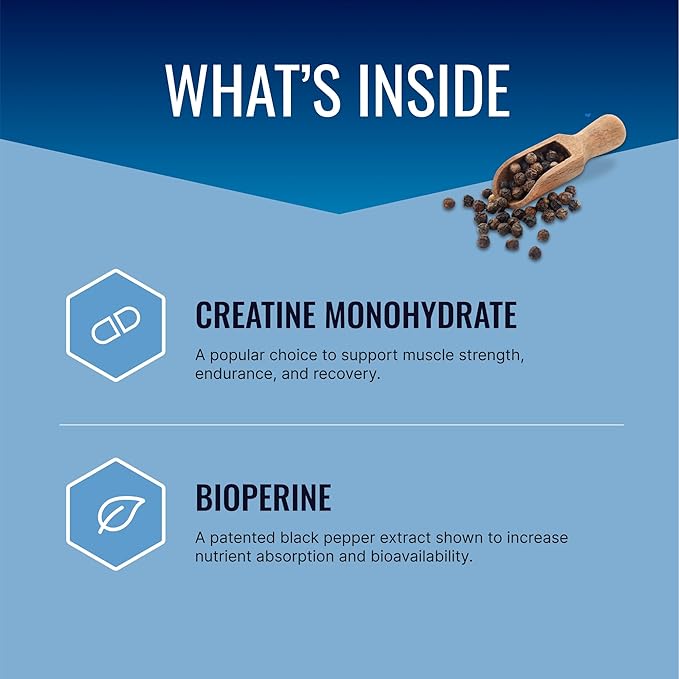 Approved Science Creatine Monohydrate Powder – with BioPerine – Supports Strength Lean Muscle &amp Recovery – 5 g Per Serving – Unflavored Creatine Powder – Non-GMO Vegan – 60 Servings
