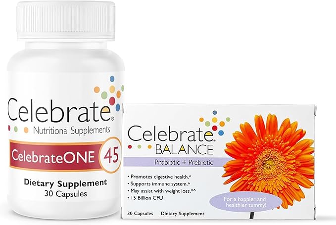 CelebrateONE 45 Multivitamin with Iron and Balance Probiotic Bundle – Bariatric Vitamins for Post-Gastric Bypass &amp Sleeve Gastrectomy – Comprehensive Nutritional &amp Digestive Support