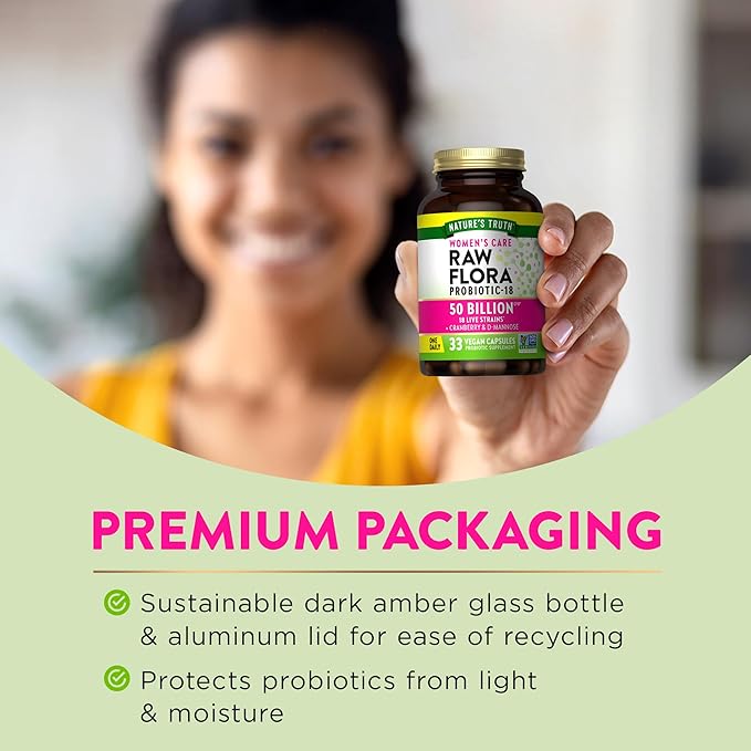 Probiotics for Women | 50 Billion CFU | 33 Capsules | with Cranberry and D-Mannose | Vegan Non-GMO &amp Gluten Free Supplement