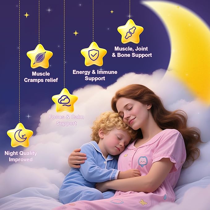 Kids Methylated Multivitamin Chewable &amp Liposomal Magnesium Glycinate 400mg Gummies Immune &amp Brain Muscle &amp Relax