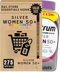 Silver Women 50+ Plus (275 ct) | Silver Multivitamins for Women Over 50 | Multimineral Supplement Tablets | by R&ampC Store