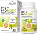 Ascuoli Probiotics for Women &amp Men - 300 Billion CFU 24 Strains Probiotics + 15 Organic Herbs Blend Daily Probiotic for Digestive Health Immune Gut Bloating - 60 Capsule