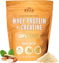 B.rad Superfuel - Grass Fed Whey Protein Isolate Boosted with Creatine | Farm-Fresh Easy-to-Digest Clean Ingredients | 2 Pounds | 100% USA Sourced | Peanut Butter