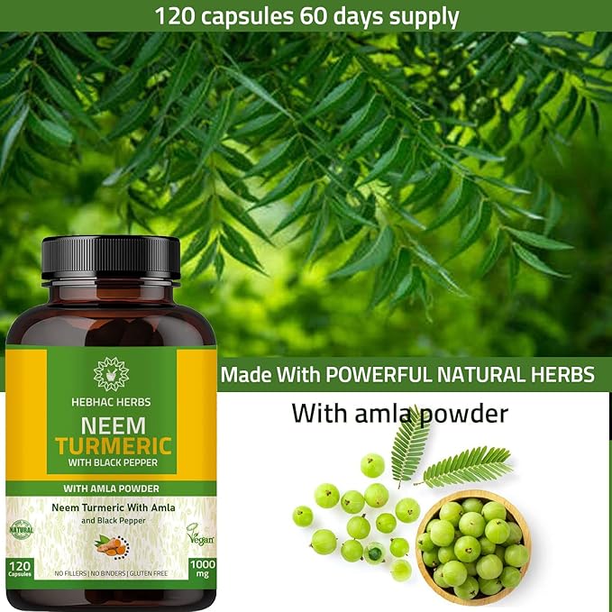 Neem Turmeric Capsules with Amla and Pomegranate Juice Powder 227g
